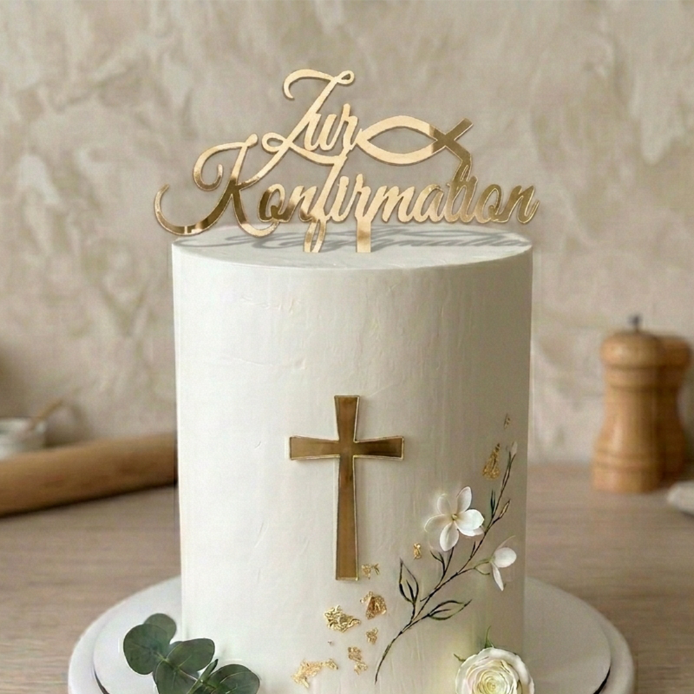 Cake Topper – For Confirmation with Cross