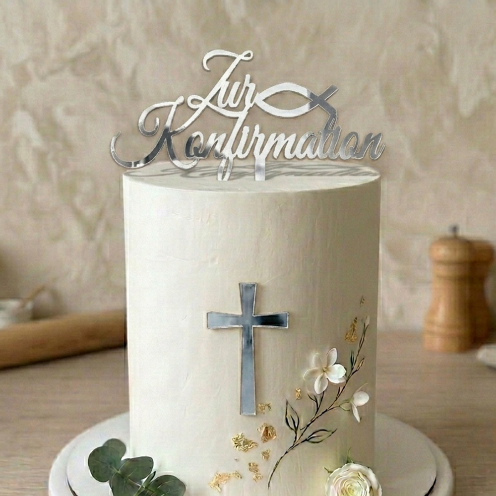 Cake Topper – For Confirmation with Cross