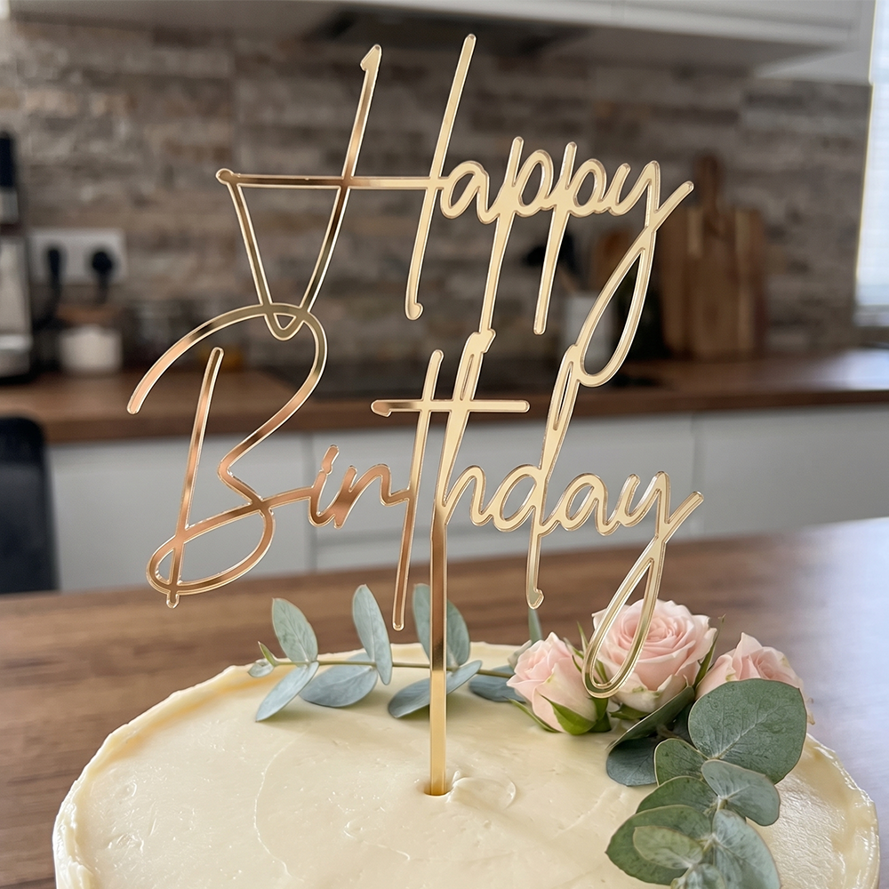Cake Topper – Happy Birthday Script