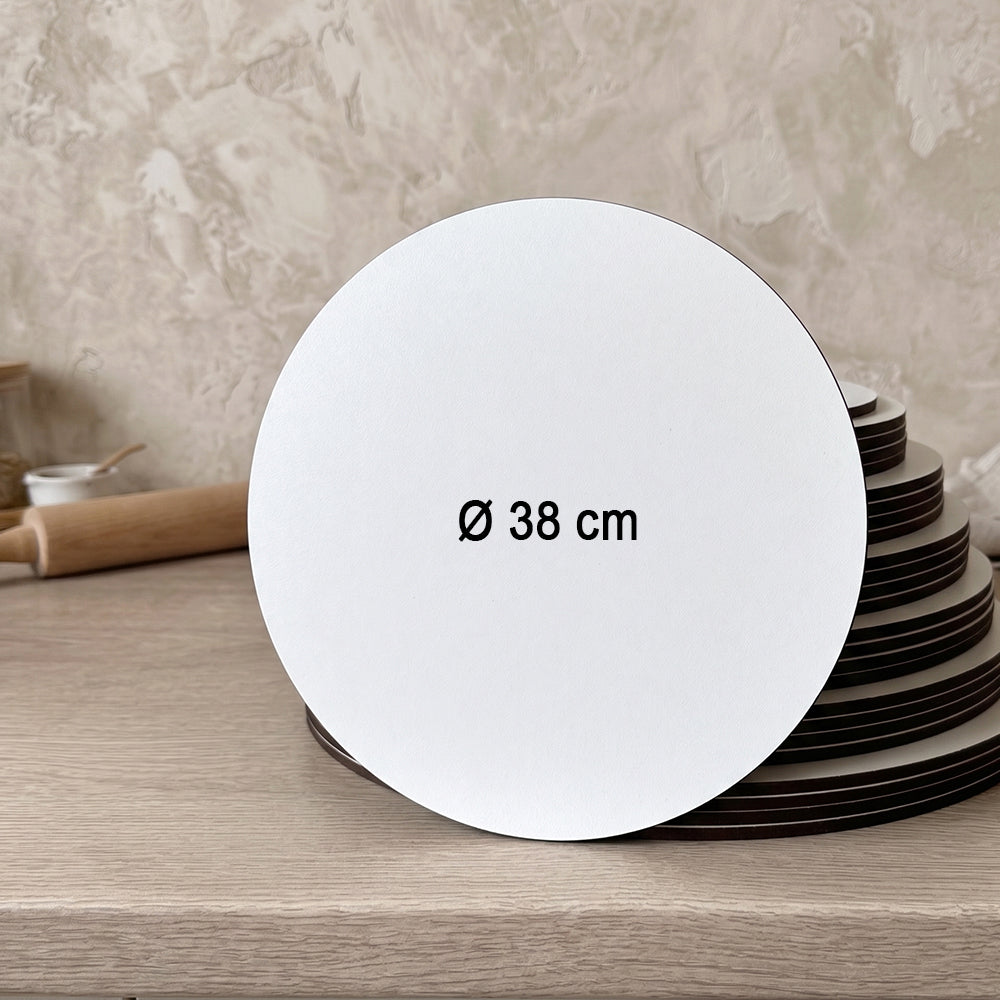 Round cake boards made of HDF/MDF, 5 mm – 3 pieces